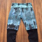 Alo Yoga Womens Goddess Leggings Size S Blue Ribbed Knit Ruched Leg Gym Workout Photo 6