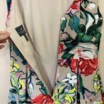 Adrianna Papell Floral Stained Glass Dress Tea Length Sleeveless Pockets Size 8 Photo 8