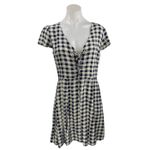 Ralph Lauren Denim & Supply Navy Blue Gingham Short Sleeve Lace Up Mini Dress 10 Photo 1