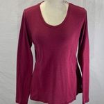 Carhartt Long Sleeve Rounded V-neck Wine Red Tee Top Size L (12-14) Photo 0