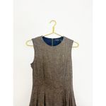 Theory Textured Linen Peplum Mini Dress Beige Clay Multi Size 2 Fit & Flare Chic Photo 4