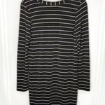 Le lis Nellie Taft  Soft Striped Long Sleeve Shirt Dress Small Gray White Stripes Photo 10