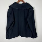 Lafayette 148 Blazer Jacket Womens 18 Black Wool Blend Zip Up Oversized Collar Black Photo 5