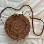 Brown Boho Round Rattan Bag Photo 6