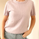 Sag Harbor Vintage Sag Soft Lavender Short Sleeve Sweater Photo 0