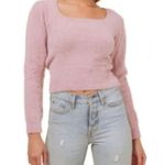 ASTR The Label Square Neck Sweater XL Soft Pink Photo 8