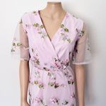 SheIn [] Light Pink Floral Embroidered V-Neck Mesh Maxi Dress Wedding NEW Size XL Photo 3
