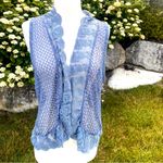 Chico's  Lilly Lace Vest Indigo Blue size 8 Photo 3