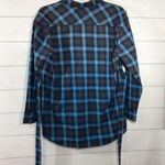 Pam & Gela Blue and Black Plaid Long Sleeve Shirt Size Small NWT Photo 69