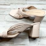 Adrienne Vittadini Beige Strappy Open Toe Block Heel Sandal Size8 Photo 6