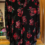 Cato  Black Floral High/Low Top - Size L Photo 0