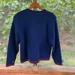 Tally Ho Creations Women's Vintage Navy And Red Embroidered Sweater Size L Blue Size L Photo 1