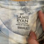 BSR By Samii Ryan Crop Tie Dye Angel Tee in Gray & Blue Photo 1