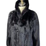 Mob wife Flemington Furs Mink Fur Ranch Natural Blk Mint Sz S/M Matching Hat vtg Black Size M Photo 4
