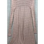 Free People  Xs Pink Long Open Knit Cardigan Sweater Ribbed Cotton Blend Lightweight Photo 3