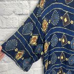 Vintage D2NY Textured Short Sleeve Shirt Womens 2X Button Front Textured Blue Photo 2