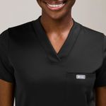 FIGS  Sona FORMx Slim V-Neck Scrub Top in Black, Size X-Small Photo 2