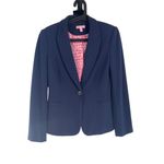 Lilly Pulitzer Womens Classic Navy Blue Blazer Pink Lining Single Button M casua Photo 9
