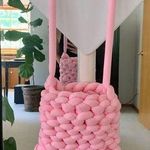 Handmade Woven Pink Bucket Purse/Bag Photo 0