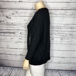 DKNY Jeans NWT Size 14/16 Black Bead Embellished V-Neckline Pullover Sweater Top Photo 2