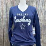 NFL  Dallas Cowboys G-III 4Her by Carl Banks Navy Long Sleeve V-Neck Tee Size M Photo 0