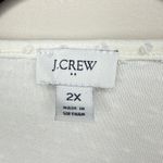 J.Crew  Women's 2X Cream Swiss Dot Short Sleeve Smocked Blouse Round‎ Neck Office Photo 1