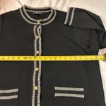 Adrianna Papell Crew Neck Cardigan with White Stitch Detail Gold buttons Size 2X Photo 5