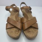 Born concept BOC Brown Leather Cork Wedge Sandals Size 7 Photo 0