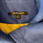 Insight cropped 3 button swing coat jacket with high lapel collar in blue. Sz 8 Photo 5