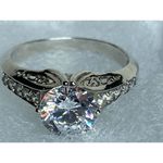 DQ CZ 8.44mm Cubic Zirconia High Setting Sterling Silver CZ accents SZ 11 Ring Photo 10