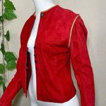 Char Sher Suede Vintage Red 1980’s Jacket Size 8 Photo 1