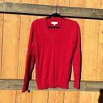 Adrienne Vittadini  V Neck Sweater Size Large Red Light Classy Winter Fall Casual Photo 0