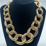 Kenneth Jay Lane Hammered Gold Chain Necklace Photo 1