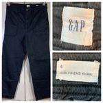 Gap  Womens Girlfriend Khaki Cropped Pants‎ Size 6 Black Casual Basic School READ Photo 15