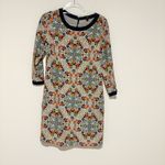 J.Crew Misty Fog Floral Medallion Print 100% Silk Shift Dress size 2 Photo 2