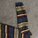 Women's 2XL Vintage Boho Knit striped Jacket Fringe Accents Blue Size 18 Photo 3