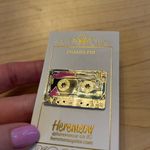 NWT New on Card cassette tape hard enamel shiny metal pin button flair Blue Photo 1