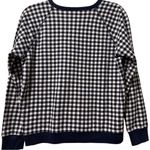 Draper James  Natalie Sweatshirt in Navy Gingham‎ Pullover Crewneck Sz Medium Photo 2