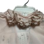 ZARA NEW Dusty Pink Chiffon Floral 3D Flower Cropped Blouse size Small Photo 7