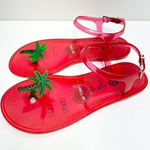 Katy Perry Shoes Womens Size 7 Red Ankle Strap Jelly Sandals Photo 0