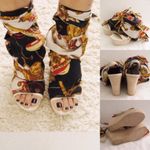 Venilla Suite Scarf Wedge Wrap Sandals Size 5 Photo 1