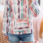 Beach By Exist Colorful Beach Coverup With Hood  Photo 0