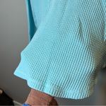 Aerie  Lumberjane Aqua Blue Waffle Knit Pullover Collared Sweatshirt Small Photo 6