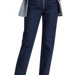 frame denim Frame Blue Cotton High Rise Le High Tight Straight Leg Exposed Zipper Jeans 32 Photo 4