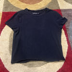 Abercrombie & Fitch Soft A&F Essentials Black Stretchy Short Sleeve Crop Top M Photo 0