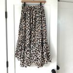 Marie Oliver Maxi Skirt Leopard Print Ruffle Hem Silk Bohemian Size 6 Photo 8