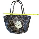 denim Leopard Print Tote Bag with Mickey Mouse Brown Photo 6