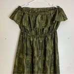 Mine Green & Brown Tropical Strapless Maxi Dress Photo 5