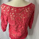 Eyelash Couture Beautiful bright pink eyelet lace top!   size medium Photo 7