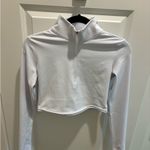 Gold Hinge  White Half-Zip Crop Top Photo 2